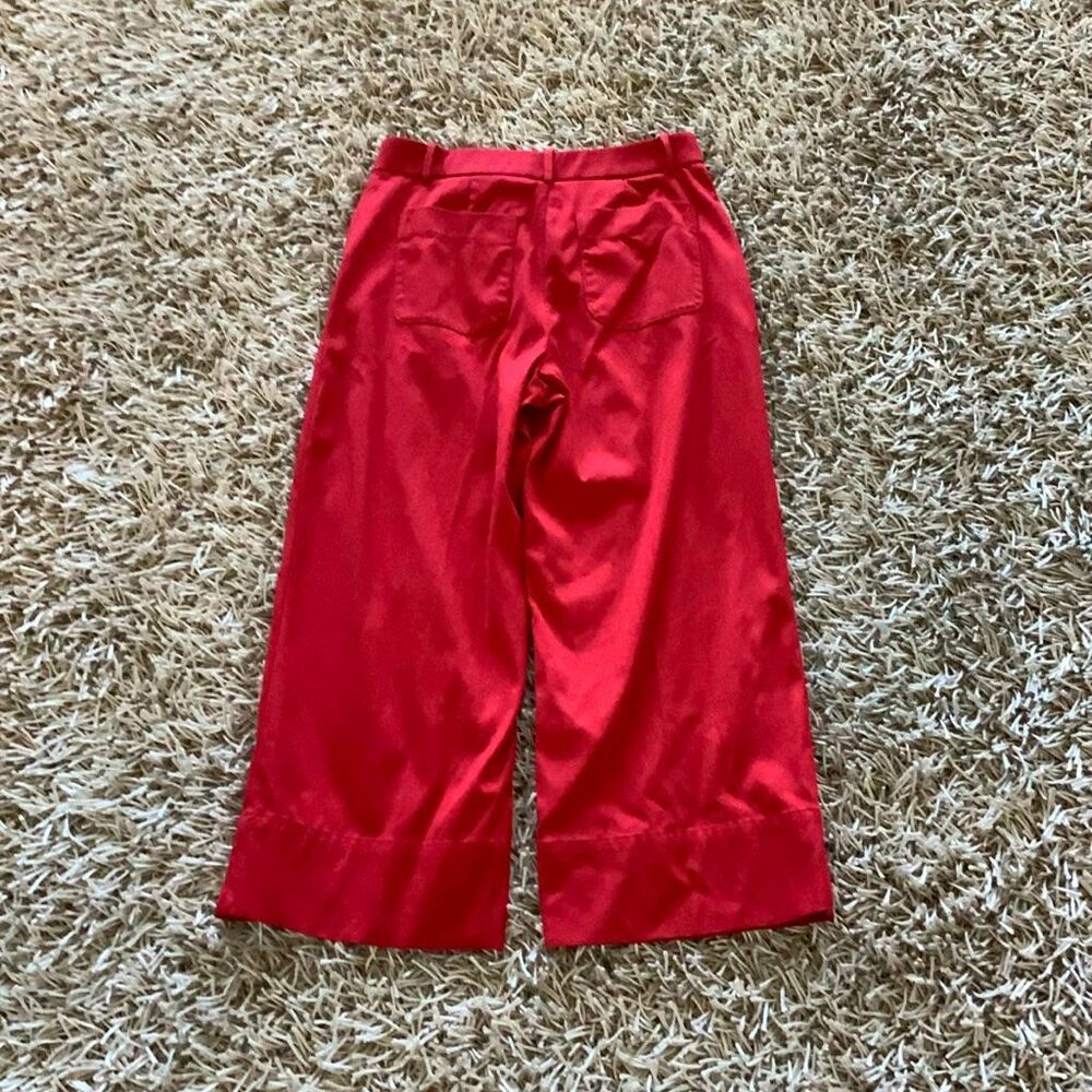 Spanx Stretched Twill Crop Wide Leg 2.0 Trouser Pants in Red Size - Picture 10 of 10